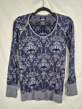 Athletic Essentials Blue Scoop Neck Casual Pullover Lightweight Sporty Top sz M